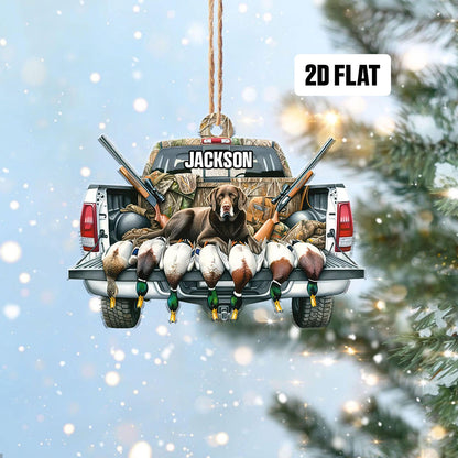 Personalized Duck Hunting Christmas Ornament, Custom Hunting Ornament With Name ON1169