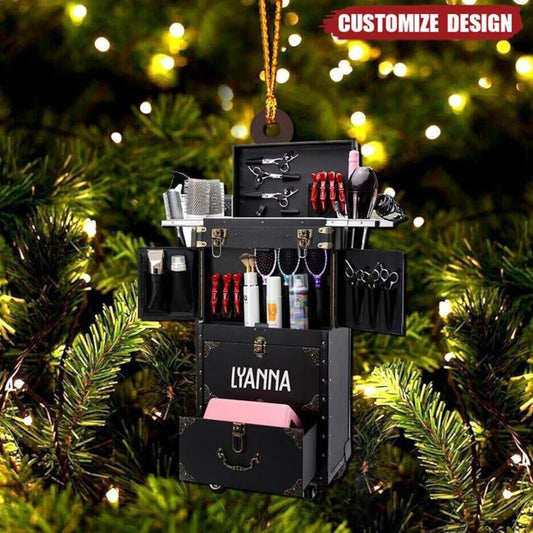 Personalized Hairdresser Tools Christmas Ornament, Custom Name Hairdresser Ornament ON1597