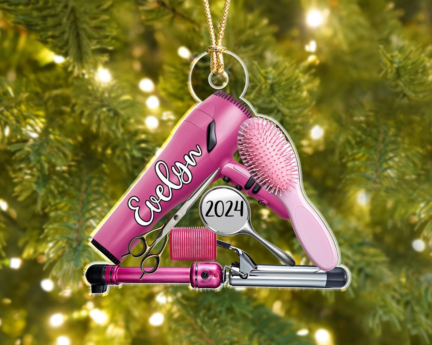 Personalized Hairdresser Ornament, Custom Name Hair Stylist Christmas Ornament ON1613