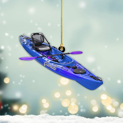 Personalized Kayak Christmas Ornament, Custom Name Water Sports Enthusiasts Ornament ON1691