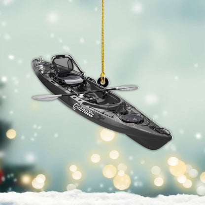 Personalized Kayak Christmas Ornament, Custom Name Water Sports Enthusiasts Ornament ON1691