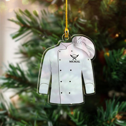 Personalized Chef Uniform Ornament, Custom Name Master Chef Ornament ON1140