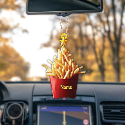 Personalized French Fries Ornament, Custom Name Fast Food Lovers Ornament ON1471