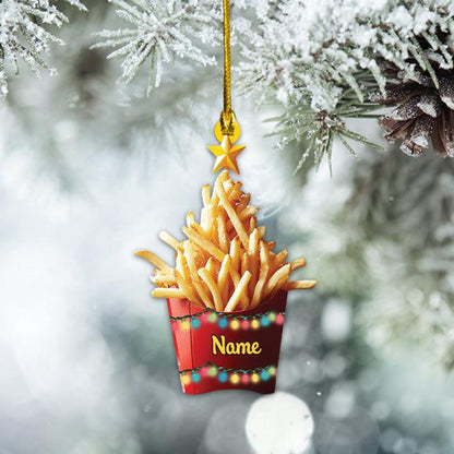 Personalized French Fries Ornament, Custom Name Fast Food Lovers Ornament ON1471