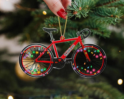 Personalized Name Bicycle Christmas Ornaments, Custom Name Bicycle Rider Xmas Ornament 2024 ON1725