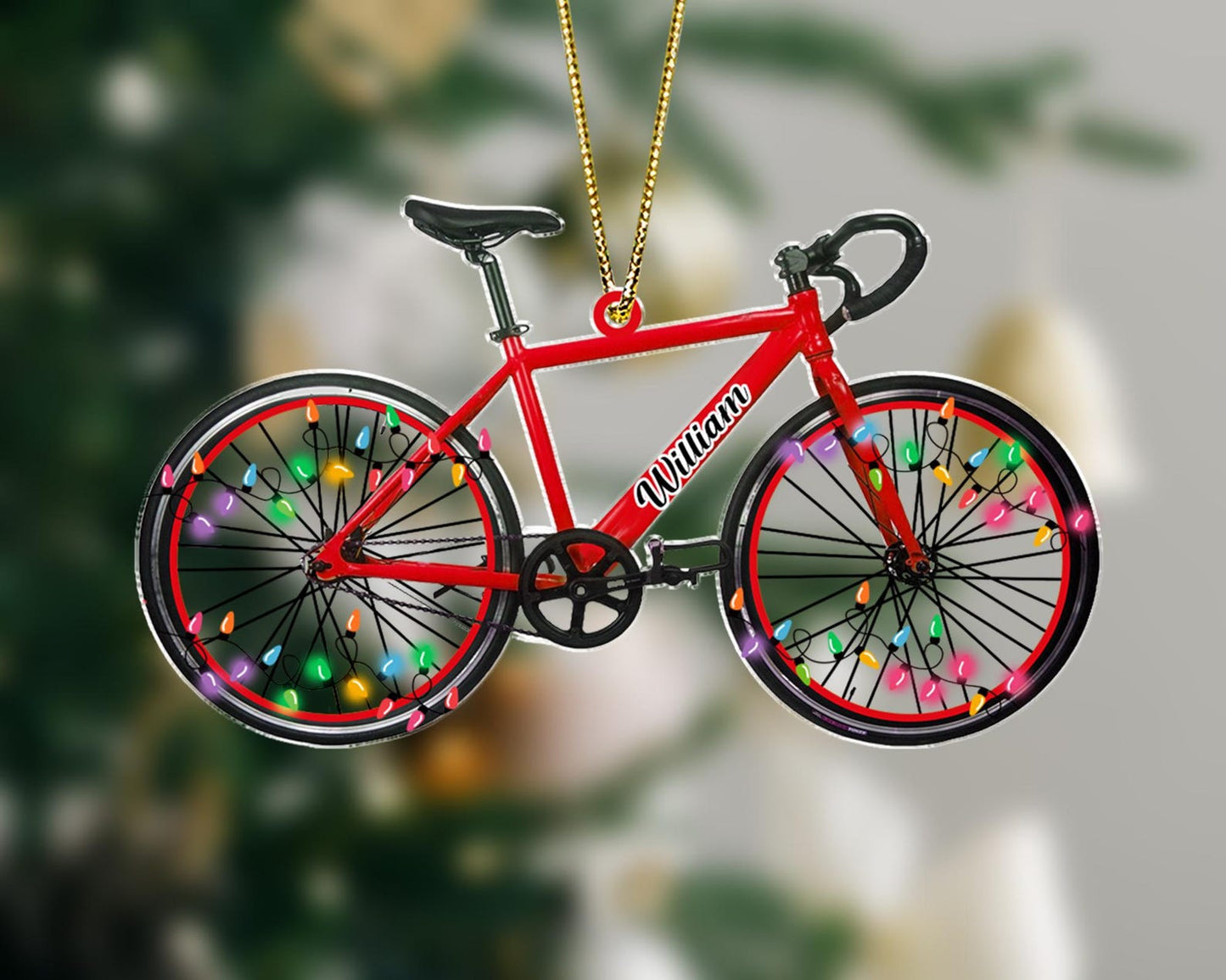 Personalized Name Bicycle Christmas Ornaments, Custom Name Bicycle Rider Xmas Ornament 2024 ON1725