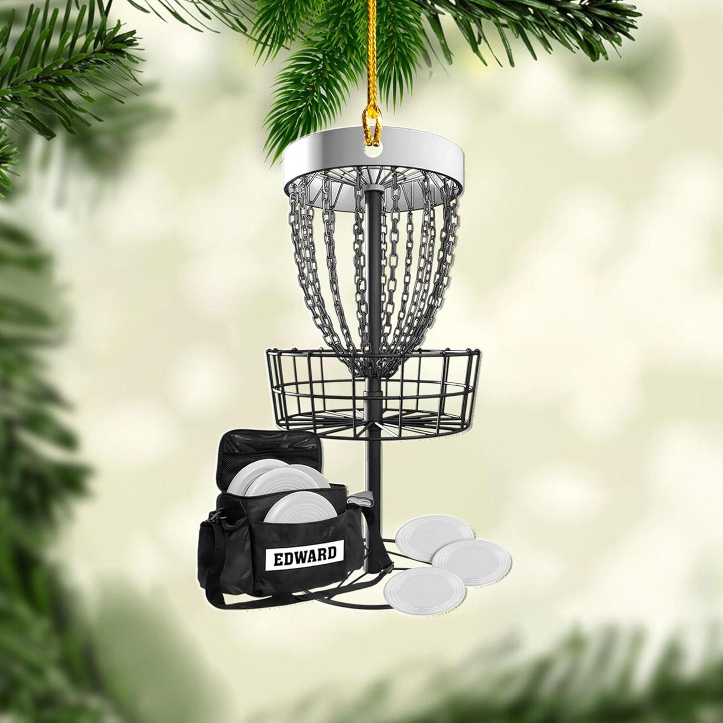 Personalized Disc Golf Tools Ornament, Custom Name Disc Golf Lover Christmas Ornament ON1681