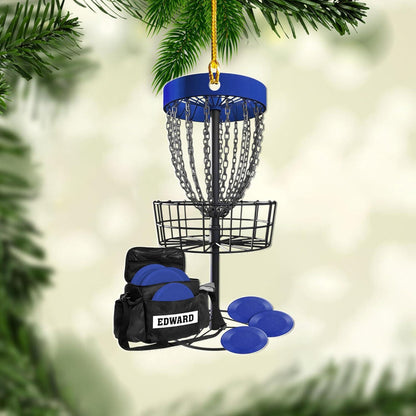 Personalized Disc Golf Tools Ornament, Custom Name Disc Golf Lover Christmas Ornament ON1681