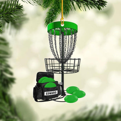 Personalized Disc Golf Tools Ornament, Custom Name Disc Golf Lover Christmas Ornament ON1681