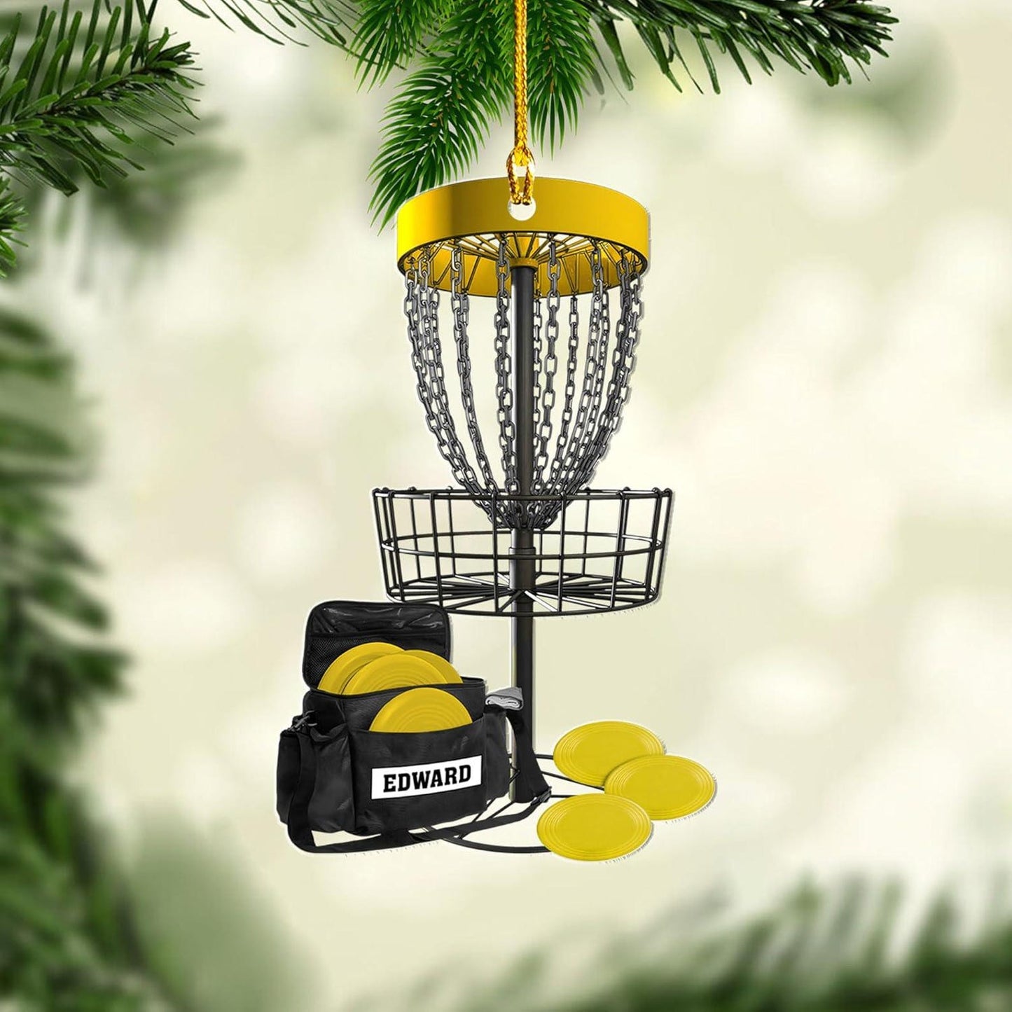 Personalized Disc Golf Tools Ornament, Custom Name Disc Golf Lover Christmas Ornament ON1681