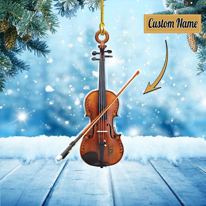 Personalized Violin Christmas Ornament, Custom Name Violin Artist Violin Lover Ornament ON1740