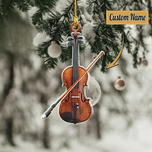 Personalized Violin Christmas Ornament, Custom Name Violin Artist Violin Lover Ornament ON1740