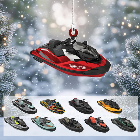 Personalized Jet Ski Christmas Ornament, Custom Name Jet Ski Lover Ornament ON1655