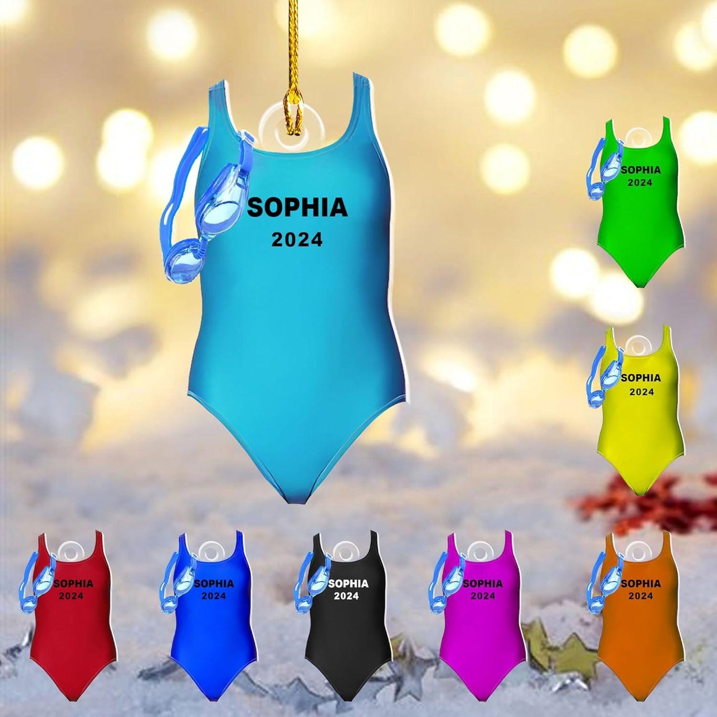 Personalized Swimming Suit Ornament, Custom Name Swimming Lovers Ornament ON1760