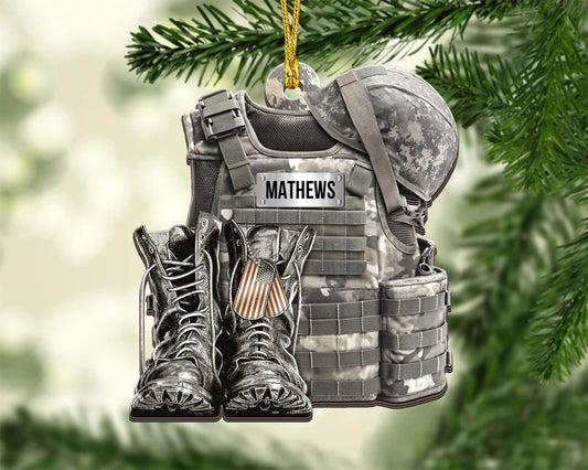 Personalized Military Uniform Ornament, Custom Veteran Military Christmas Ornament ON1476