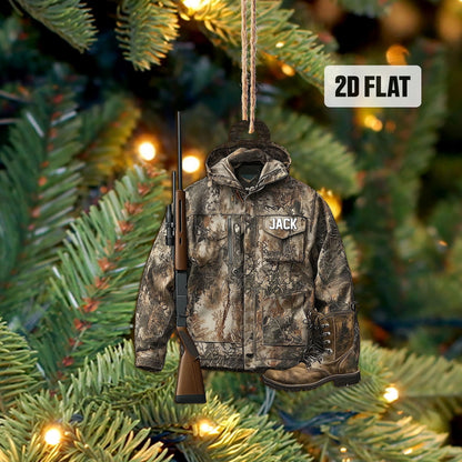 Personalized Hunting Vest Christmas Ornament, Custom Name Hunting Lover Ornament ON1607