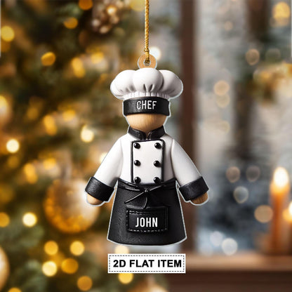 Personalized Chef Ornament, Custom Name Cooking Lover Ornament ON1461