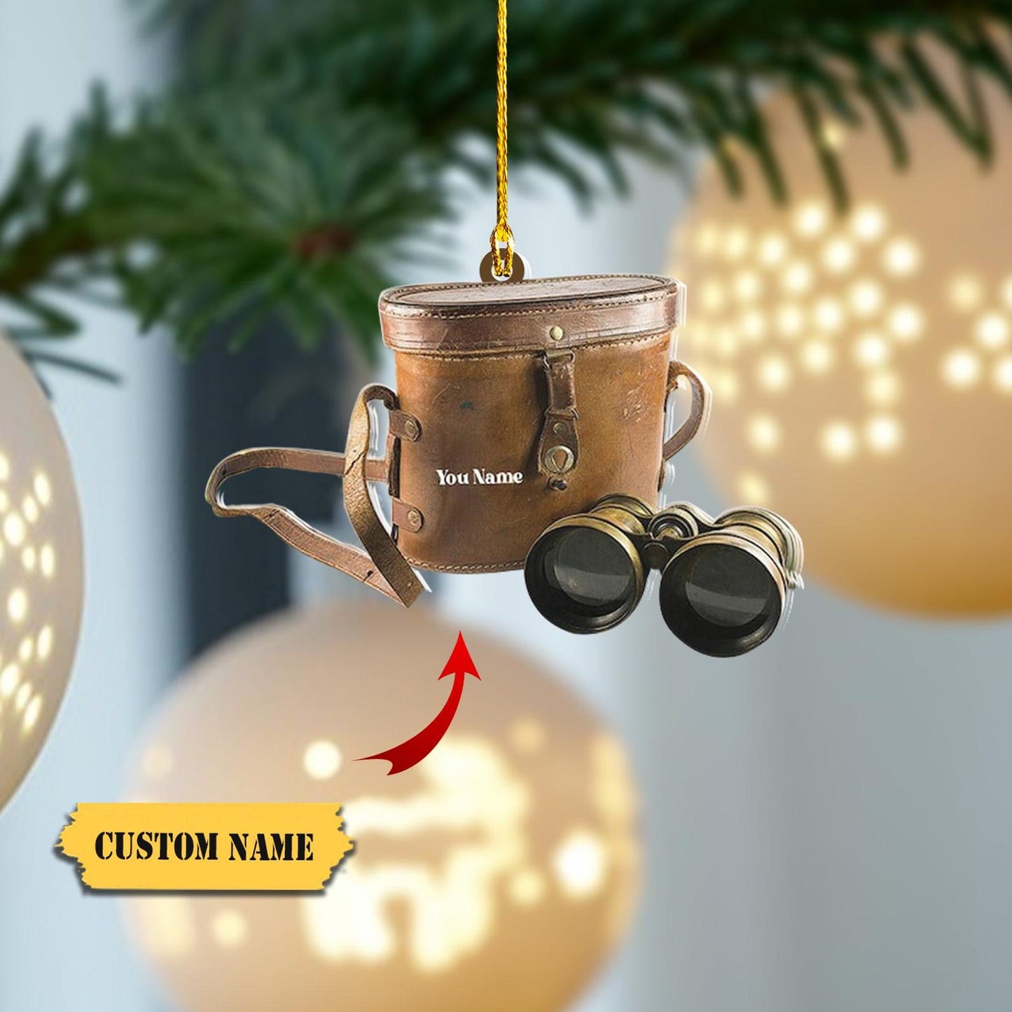 Personalized Binocular Christmas Ornament, Custom Name Binoculars Lover Ornament ON1477