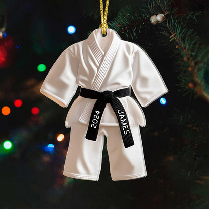 Personalized Karate Uniform Kid Ornament, Custom Name Karate Lover Ornament ON1551