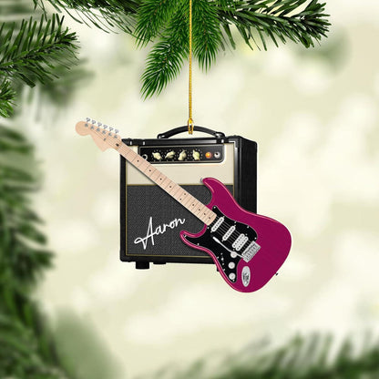 Personalized Guitar Christmas Ornament 2024, Custom Name Guitar Player Ornament ON1505