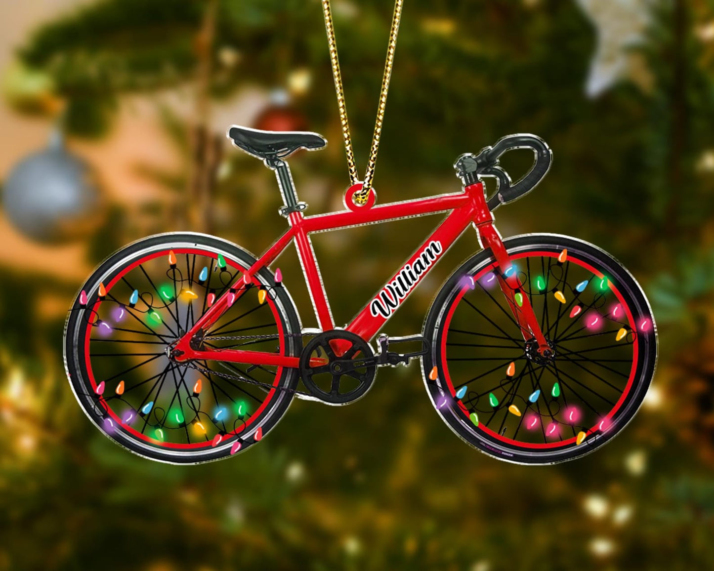 Personalized Name Bicycle Christmas Ornaments, Custom Name Bicycle Rider Xmas Ornament 2024 ON1725