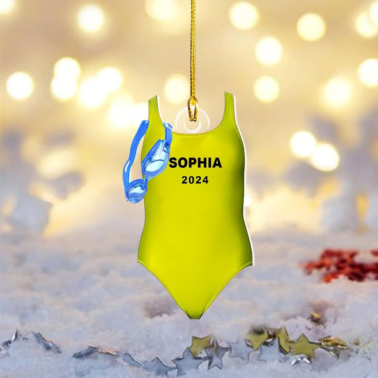 Personalized Swimming Suit Ornament, Custom Name Swimming Lovers Ornament ON1760