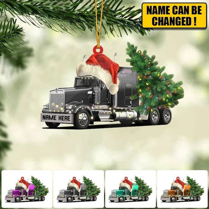 Personalized Truck Merry Tree Christmas Ornament, Custom Best Truck Driver Xmas Tree Ornament ON0295