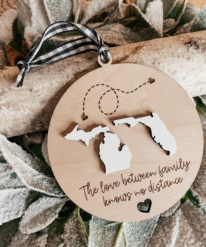 When You Are Friends The Miles Don't Matter Custom State Ornament, Long Distance Relationship Ornament ON0032