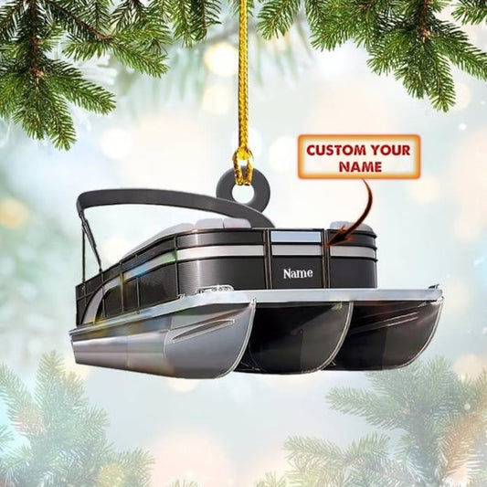 Personalized Pontoon Boat Christmas Ornament, Custom Name Pontoon Lover Ornament ON0826