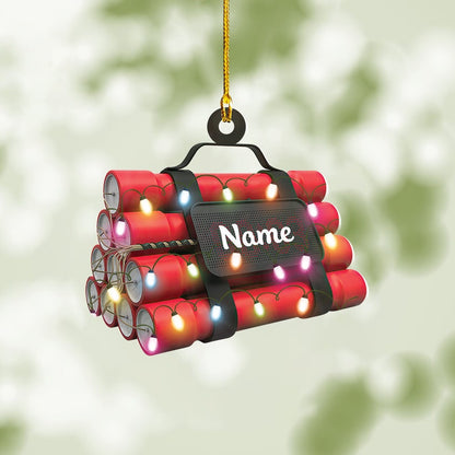 Personalized Dynamite Bomb Christmas Light Ornament, Custom Name Loved Dynamite Bomb Ornament ON1221