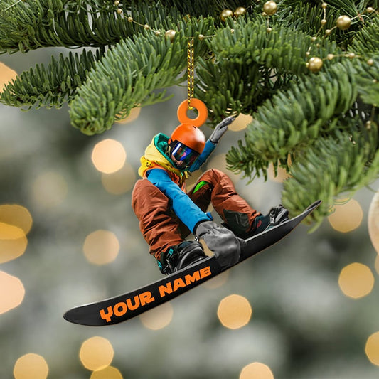 Personalized Snowboard Ornament 2024, Custom Snowboarding Ornament With Name, Custom Winter Sports Ornaments for Boys ON0204