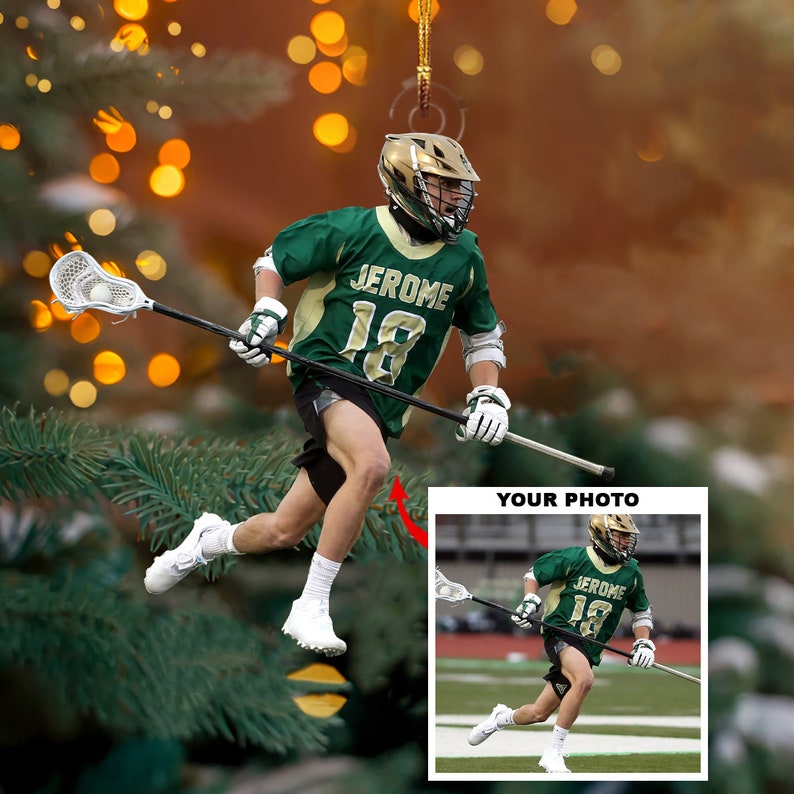 Custom Photo Lacrosse Players Christmas Ornament, Personalized Lacrosse Christmas Ornament For Lacrosse Lovers ON0382