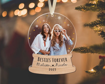 Custom Photo Besties Forever Christmas Ornament, Personalized Friend Christmas Ornament 2024 ON0351