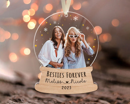 Custom Photo Besties Forever Christmas Ornament, Personalized Friend Christmas Ornament 2024 ON0351