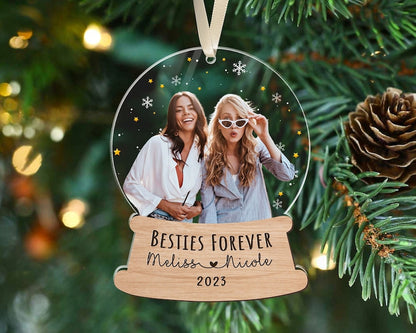 Custom Photo Besties Forever Christmas Ornament, Personalized Friend Christmas Ornament 2024 ON0351