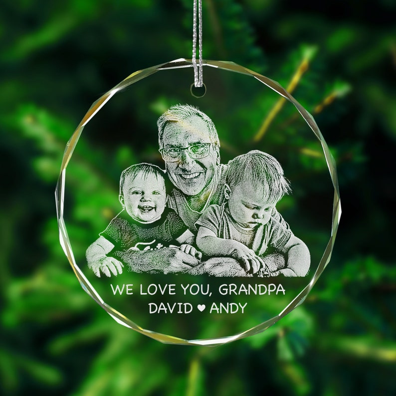 Personalized We Love You Photo Glass Ornament, Custom Photo Christmas Ornament 2024, Let's Make Memories Personalized Memorial Christmas Ornament ON0123