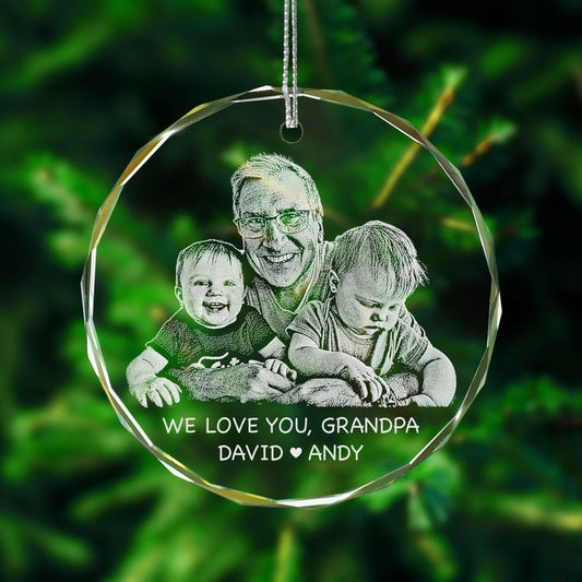 Personalized We Love You Photo Glass Ornament, Custom Photo Christmas Ornament 2024, Let's Make Memories Personalized Memorial Christmas Ornament ON0123