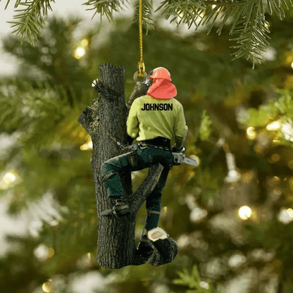 Personalized Arborist Logger Hanging Christmas Ornament, Custom Arborist Christmas Tree Hanging Ornament With Name ON0216