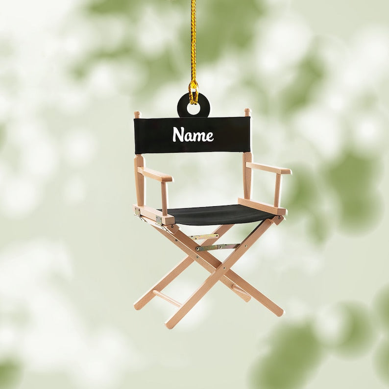 Personalized Director Chair Christmas Light Ornament,  Custom Loved Chair Christmas Ornament With Name ON0139