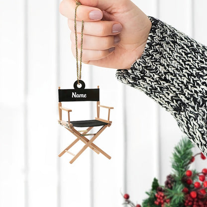 Personalized Director Chair Christmas Light Ornament,  Custom Loved Chair Christmas Ornament With Name ON0139