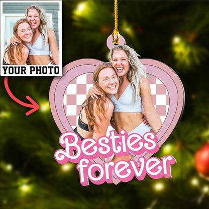 Custom Photo Besties Forever Ornament, Personalized Friends Christmas Ornament ON0041