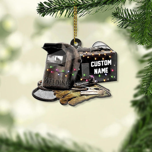 Personalized Name Welder Mask Christmas Ornament, Custom Name Welder Tool Ornament ON0327