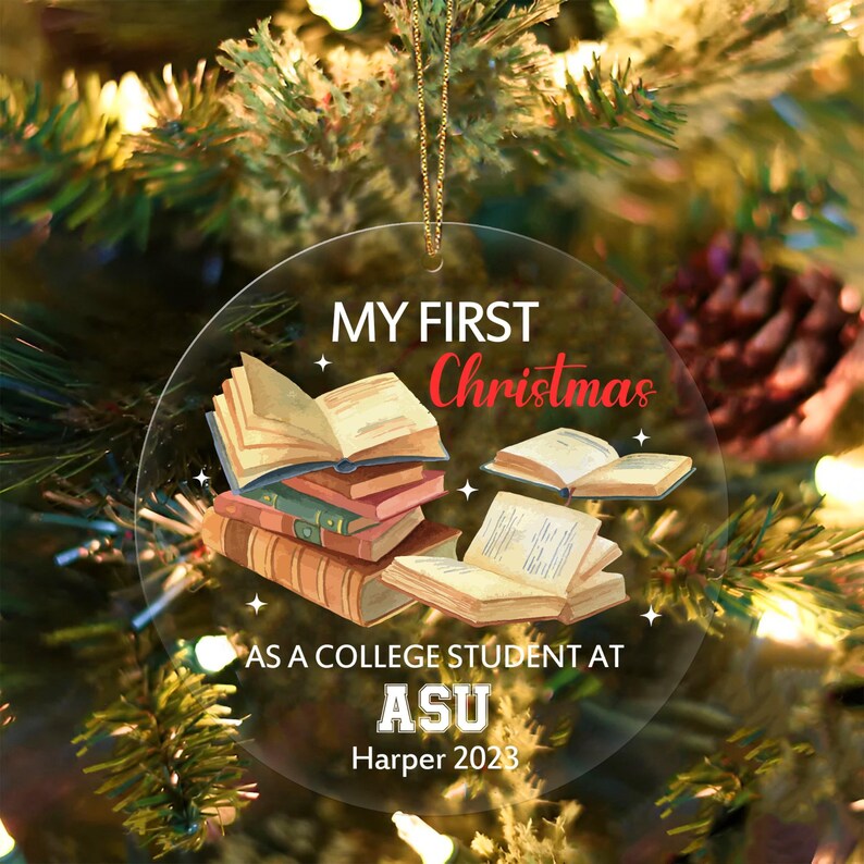 Personalized My First Christmas As A College Student Ornament, Custom New College Student Christmas Ornament 2024 ON0271