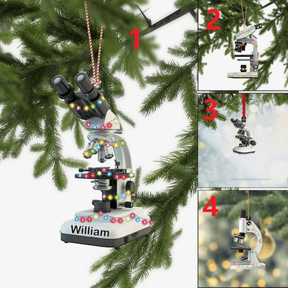 Personalized Medical Microscope Light Christmas Ornament 2024, Custom Medical Microscope Keepsake Xmas Ornament With Name ON0768