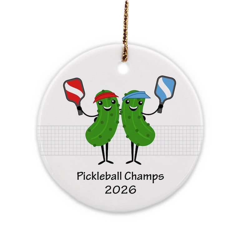 Personalized Pickleball Christmas Ornament, Custom Funny Pickle Pickleball Ornament With Text, Sport Christmas Ornament 2024 ON0199