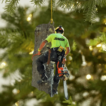 Personalized Arborist Logger Hanging Christmas Ornament, Custom Arborist Christmas Tree Hanging Ornament With Name ON0216