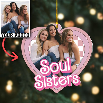 Custom Photo Besties Forever Ornament, Personalized Friends Christmas Ornament ON0041