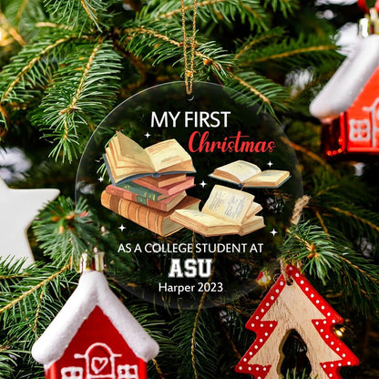 Personalized My First Christmas As A College Student Ornament, Custom New College Student Christmas Ornament 2024 ON0271