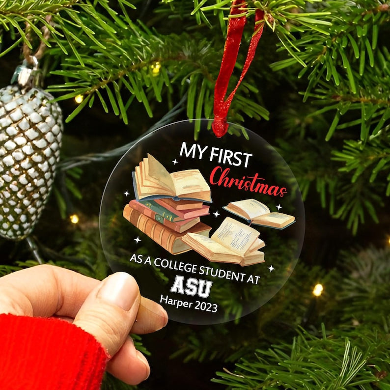 Personalized My First Christmas As A College Student Ornament, Custom New College Student Christmas Ornament 2024 ON0271