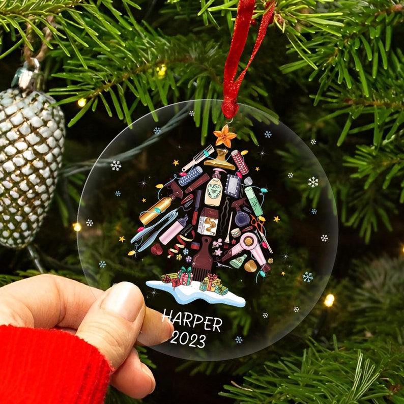 Personalized Tool Hairstylist Christmas Tree Ornament, Custom Hairdresser Hairstylist Barber Christmas Ornament 2024 ON0270